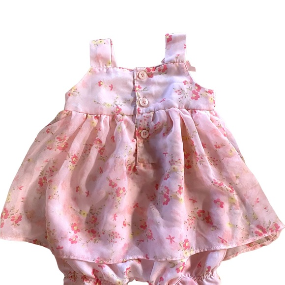 FAO 3 Month Girls Pink Floral Spring Summer Dress Jumper - Picture 2 of 6
